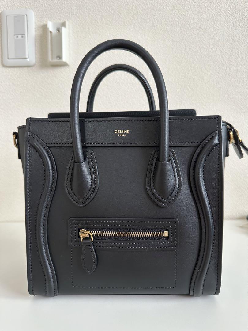 CELINE ラゲージ ナノ 新ロゴ スムースカーフスキン ブラック