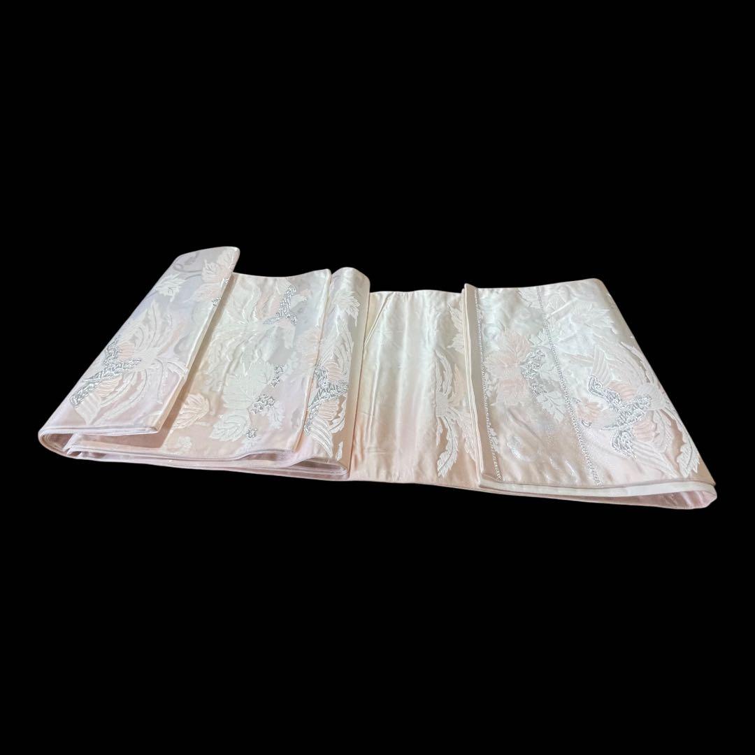 【美品】六通柄袋帯　鳳凰桐文様　銀糸　振袖　訪問着　黒留袖　色留袖　フォーマル