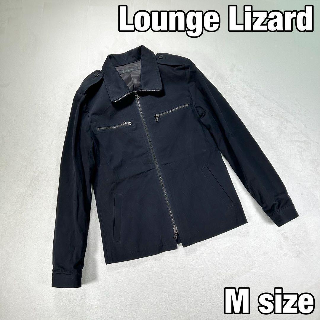 Lounge Lizard】ブルゾンジャケット ミリタリー エポレット 黒 M