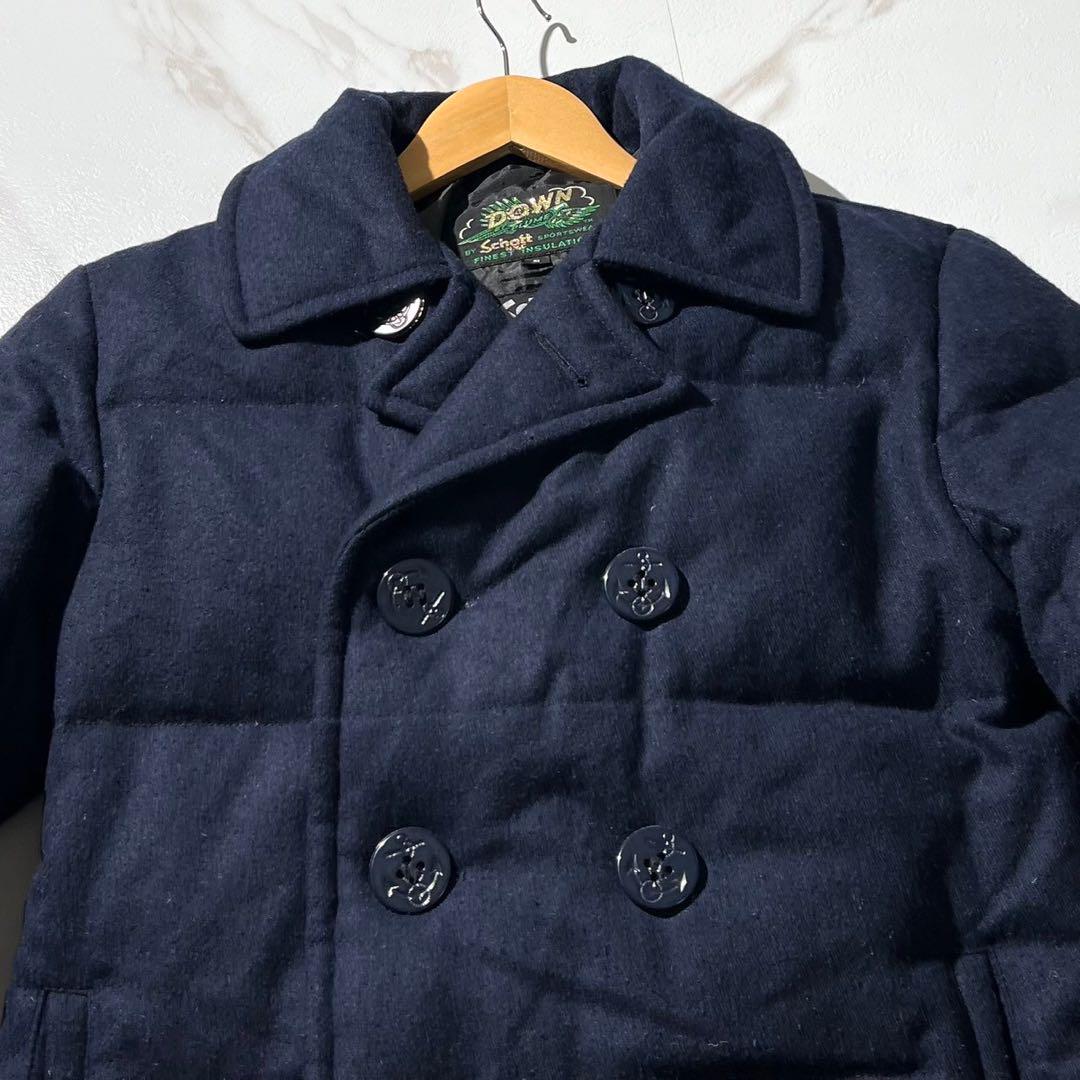 【希少】 schott ショット 100周年モデル ウールダウン Pコート　XL 美品◦激レア✨】schott 100周年 ダウンジャケット ピーコート