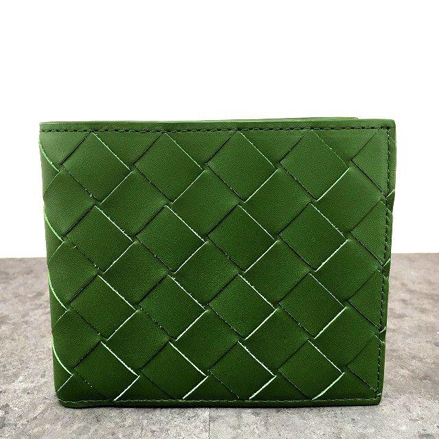 送料込み！ 未使用品 BOTTEGAVENETA 札入れ カーフ グリーン 63