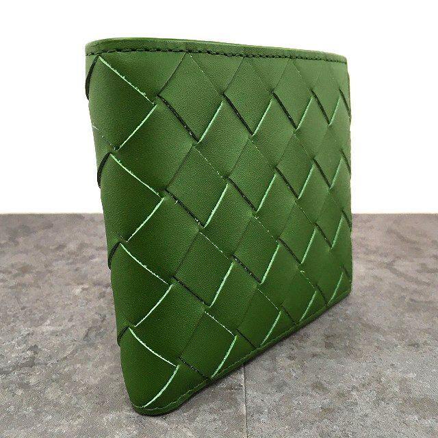 送料込み！ 未使用品 BOTTEGAVENETA 札入れ カーフ グリーン 63