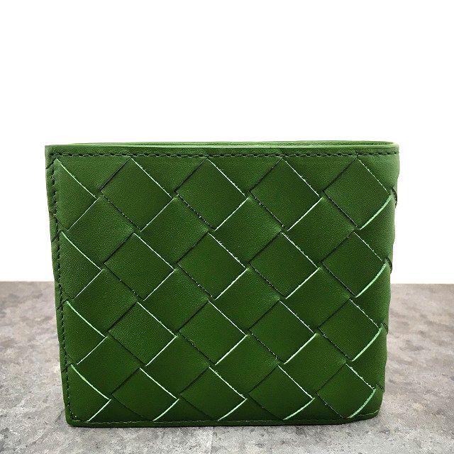 送料込み！ 未使用品 BOTTEGAVENETA 札入れ カーフ グリーン 63
