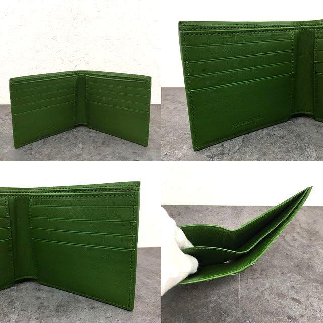送料込み！ 未使用品 BOTTEGAVENETA 札入れ カーフ グリーン 63
