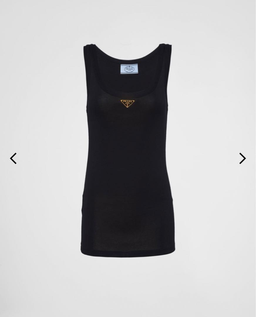 PRADA リブニット　ジャージー　タンクトップ　ブラック