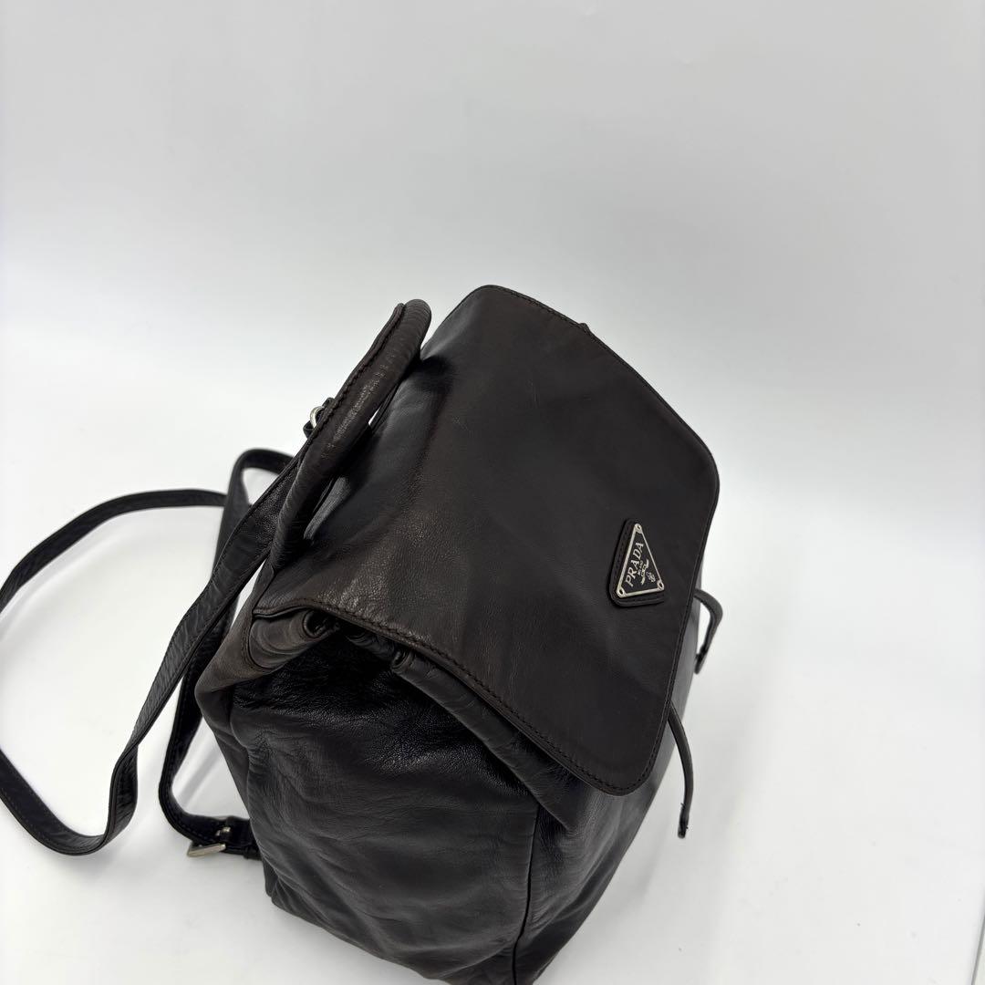 極美品 PRADA オールレザー リュック ブラウン