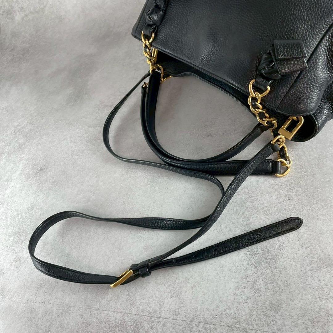 ✨美品✨トリーバーチ　ハンドバッグ　2way クロスボディ　チェーン　レザー　黒