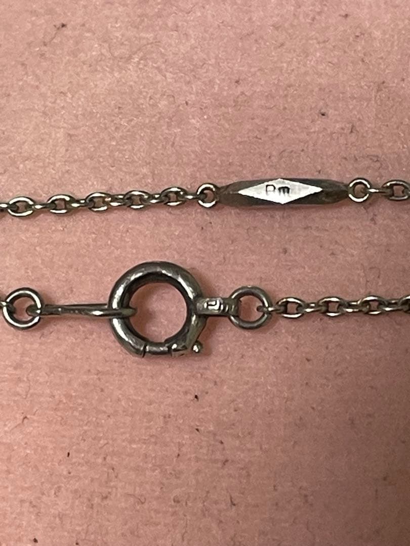 鑑定済⭐︎Pm 切子小豆プラチナチェーンネックレス4.64g 昭和レトロpt850