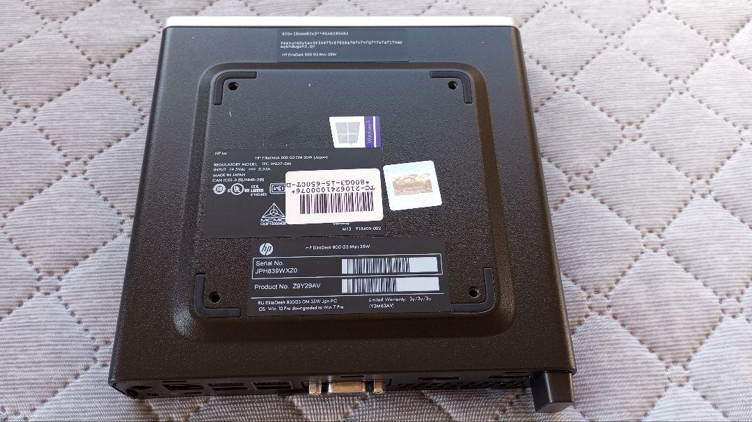 Windowsデスクトップ HP EliteDesk 800 G3 Mini 35W Core i5