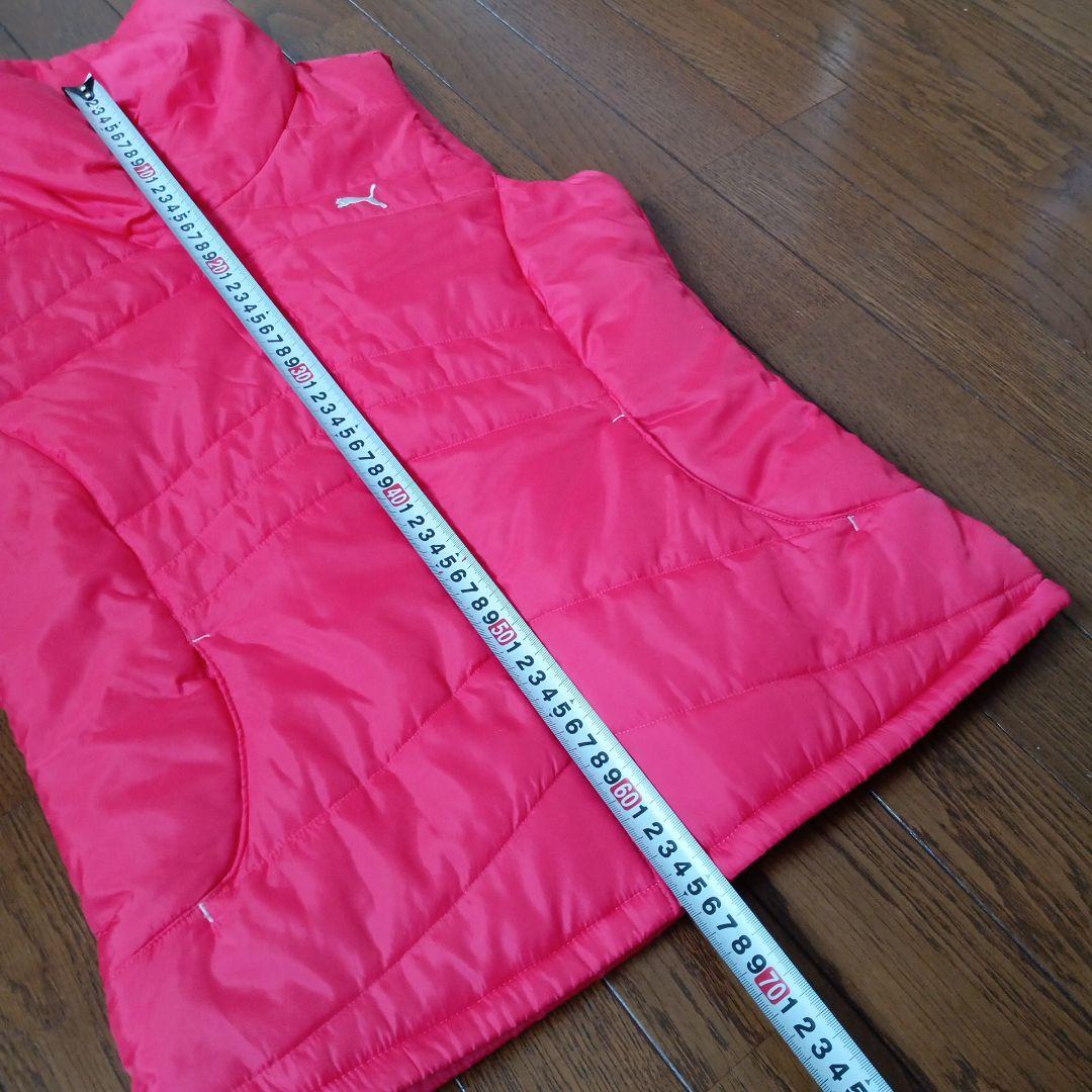 PUMA GOLF　ゴルフウェア　ダウンベスト　蛍光オレンジ　レディース　L