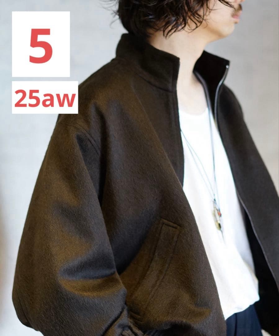 AURALEE BABY CAMEL FLANNEL ZIP BLOUSON AURALEE BABY CAMEL FLANNEL ZIP BLOUSON