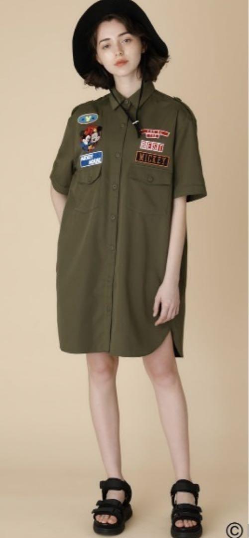 豪華 Moussy Disney シャツワンピース ひざ丈ワンピース Report Cl