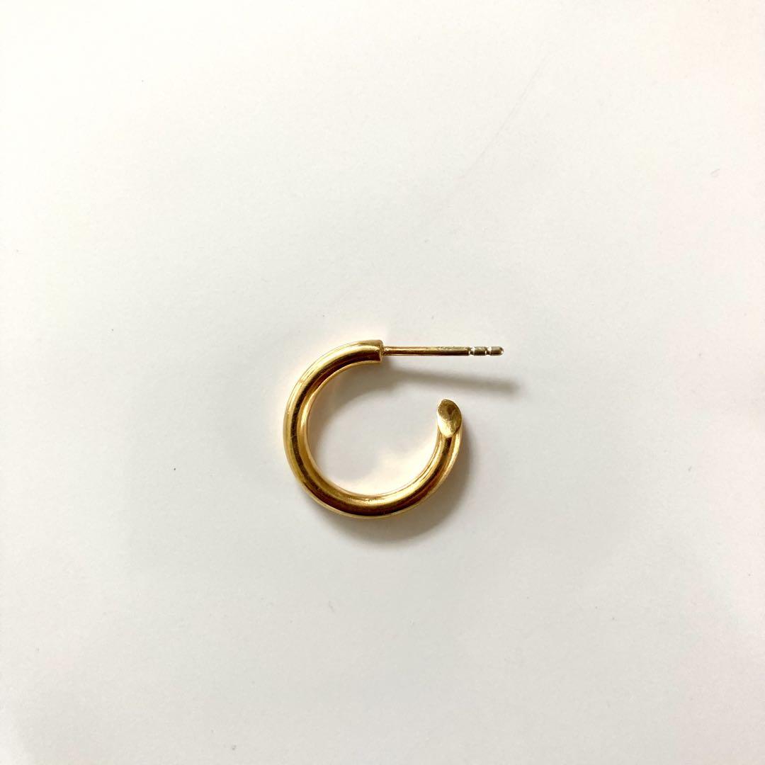 ゴールド　両耳　2.5×18mm シルバー925 18k ピアス　(301同