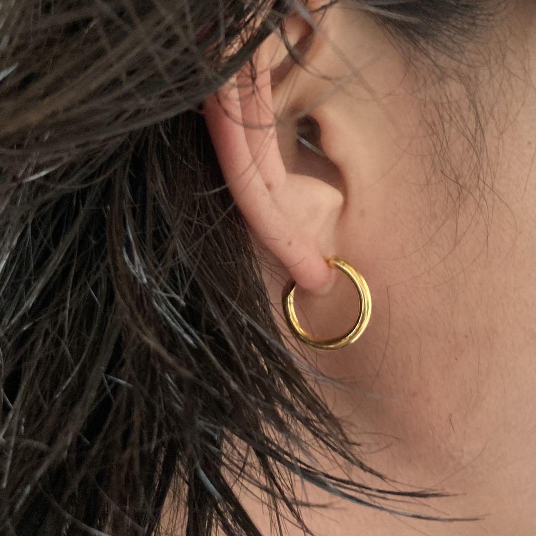 ゴールド　両耳　2.5×18mm シルバー925 18k ピアス　(301同