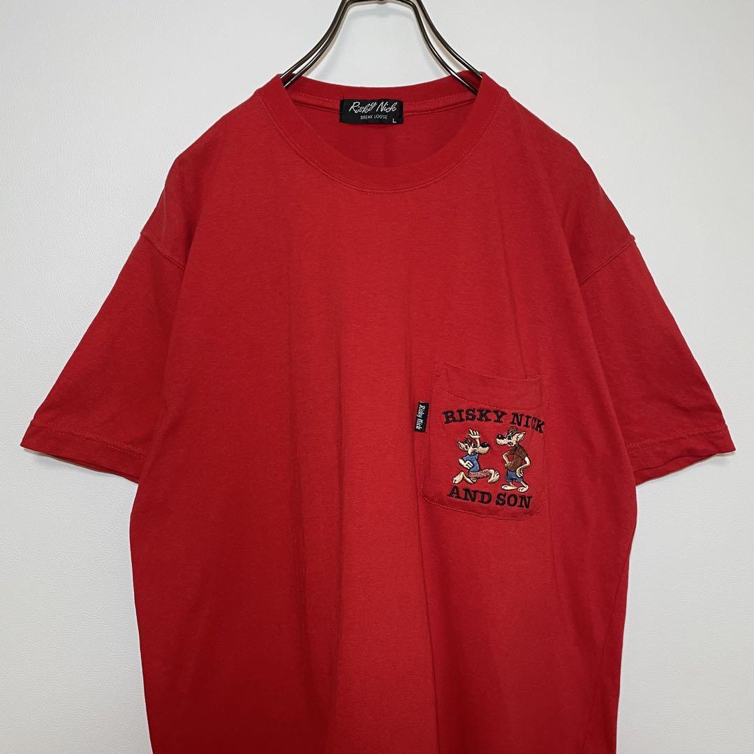 RISKY NICK Tシャツ ヴィンテージ　サイズL オオカミ　アニマル　古着