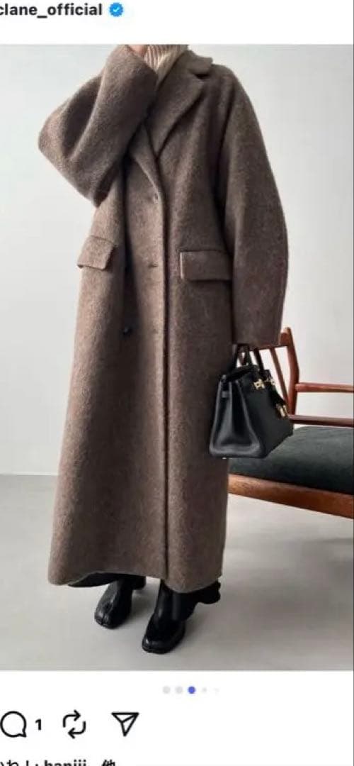 CLANE オーバーサイズロングコート ブラウン