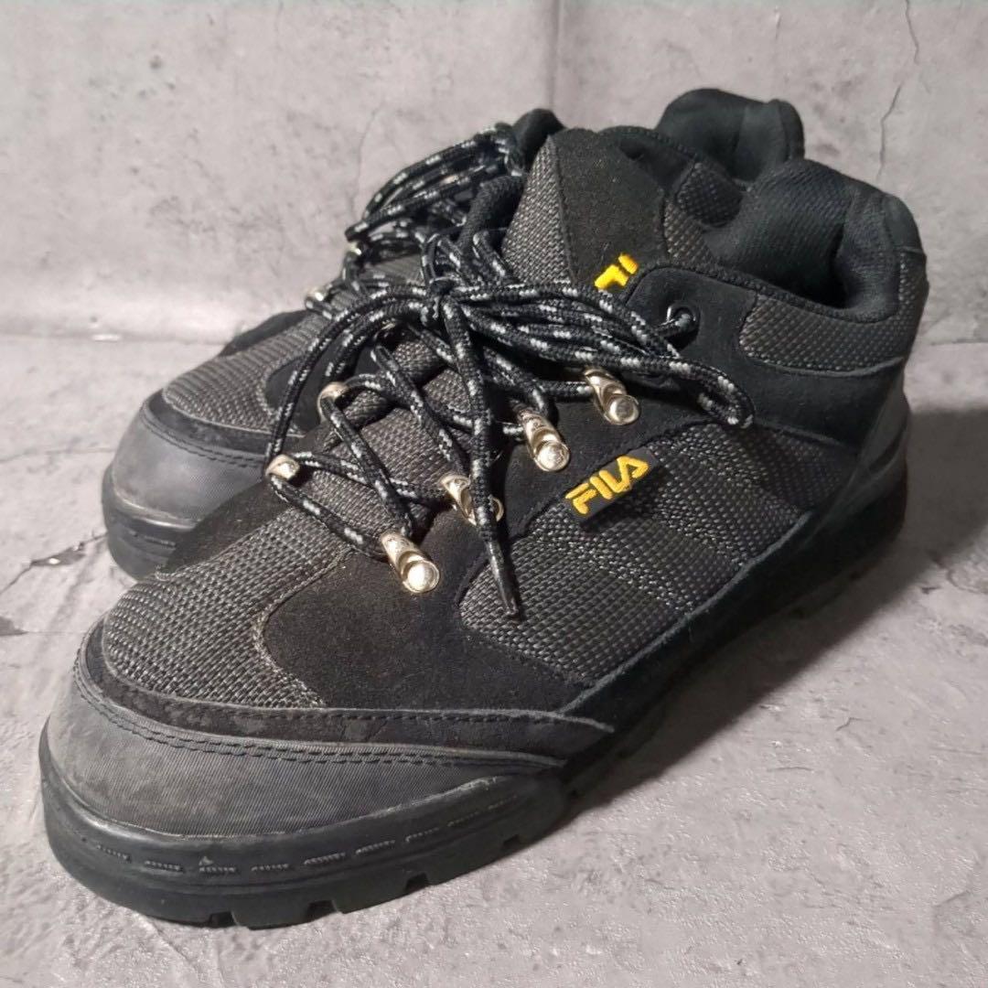 【FILA】 フィラ (25.5) 変え紐 ブラック メンズ スニーカー