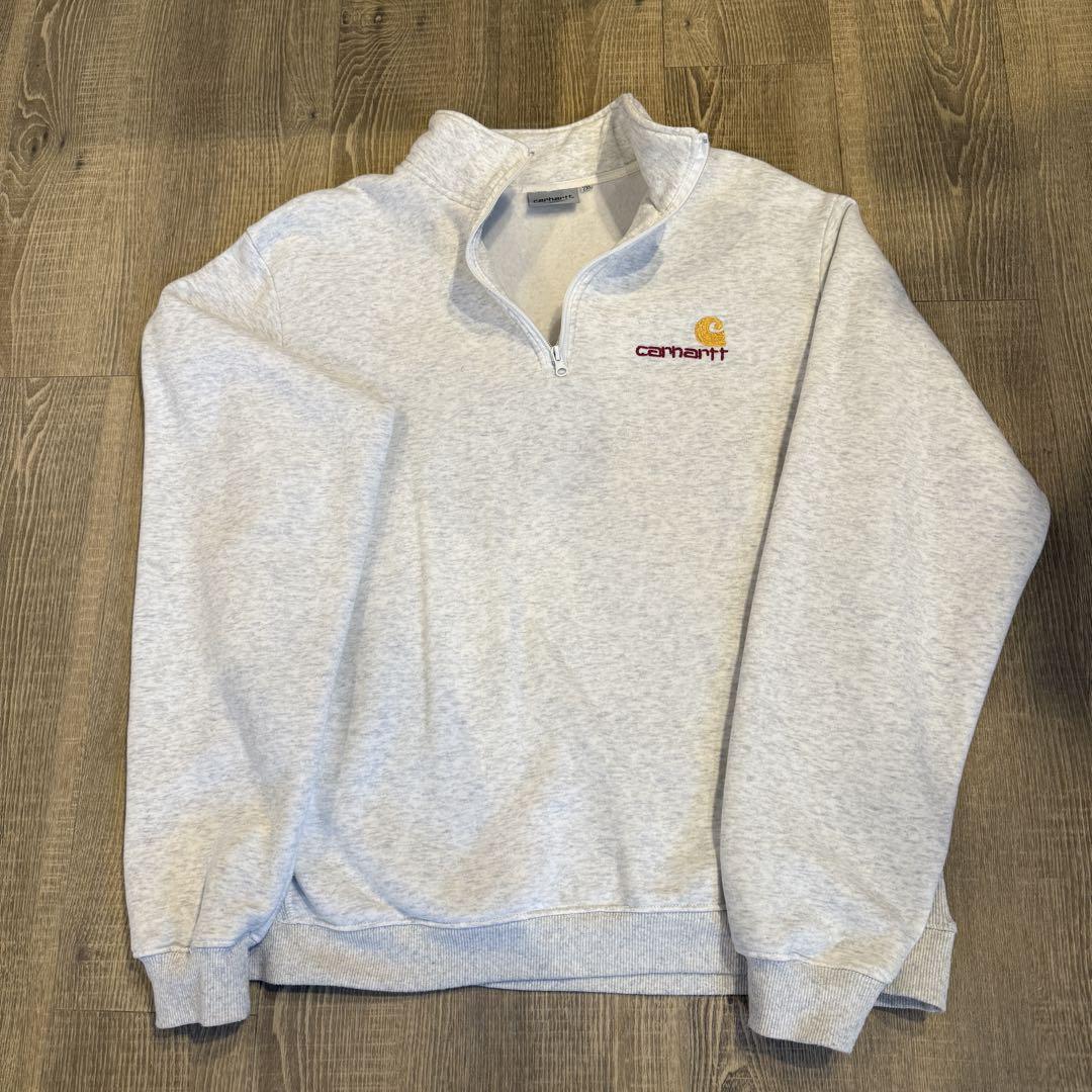 Carhartt グレー ハーフジップ トレーナー - メルカリ