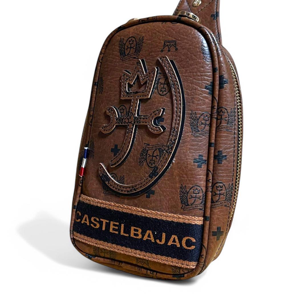 CASTELBAJAC ボディバッグ ショルダーバッグ ブラウン デカロゴ