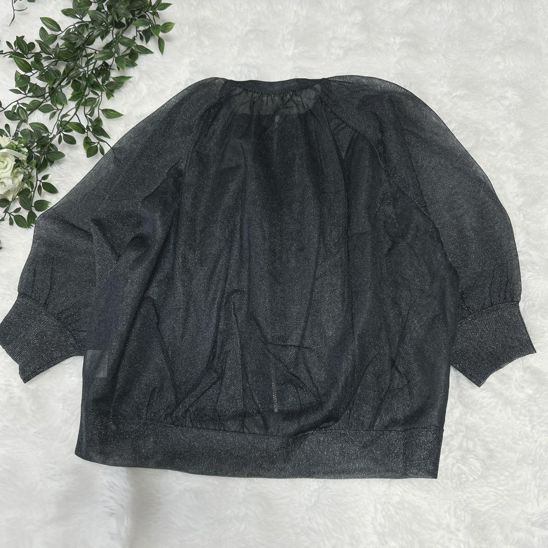【極美品】qualite カリテ　ラメ　シアー　ブルゾン