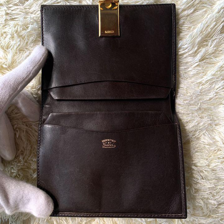 GUCCI 二つ折財布 ダークブラウン 革 SgrqA-m51036910048 シェリーライン インターロッキング 安い爆買い