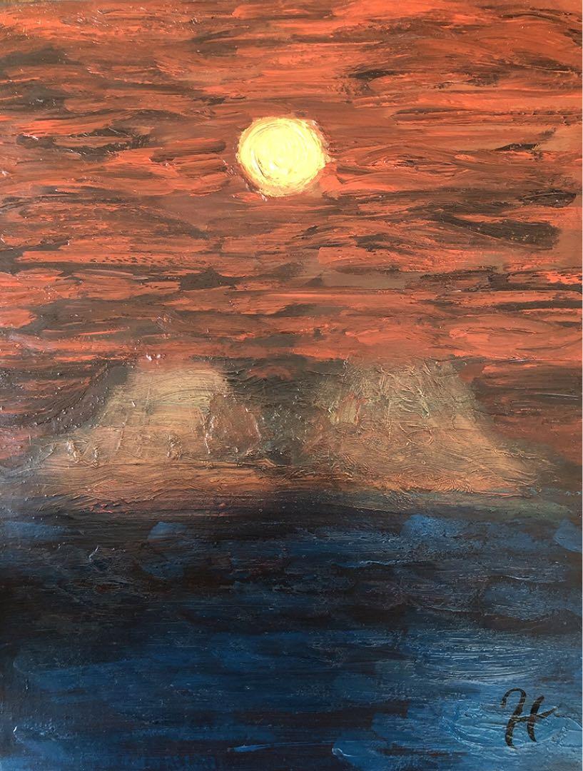 抽象画『夫婦山』