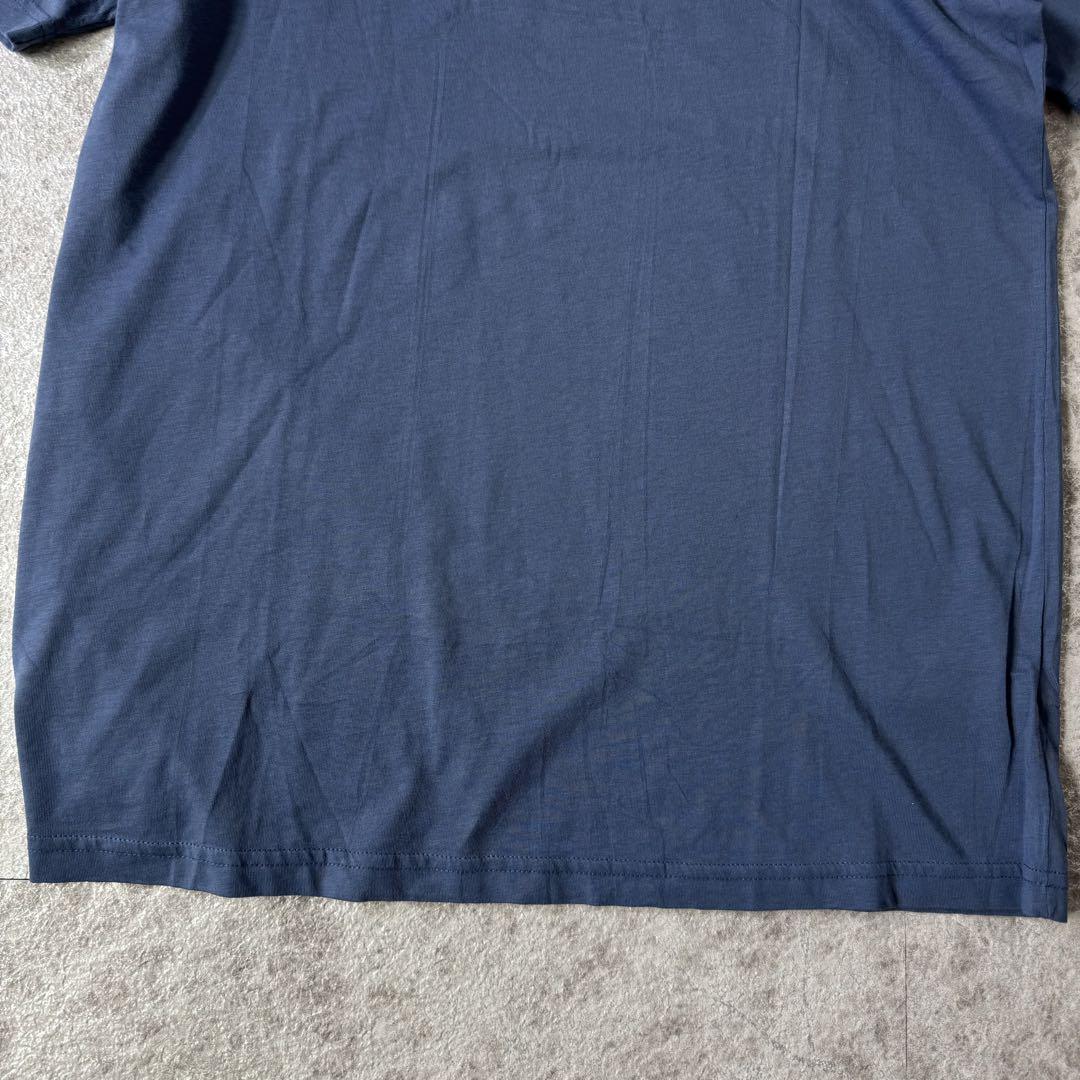 美品 メゾンマルジェラ バックステッチ 無地Tシャツ ネイビー 48 美品 メゾンマルジェラ バックステッチ 無地Tシャツ ネイビー 48