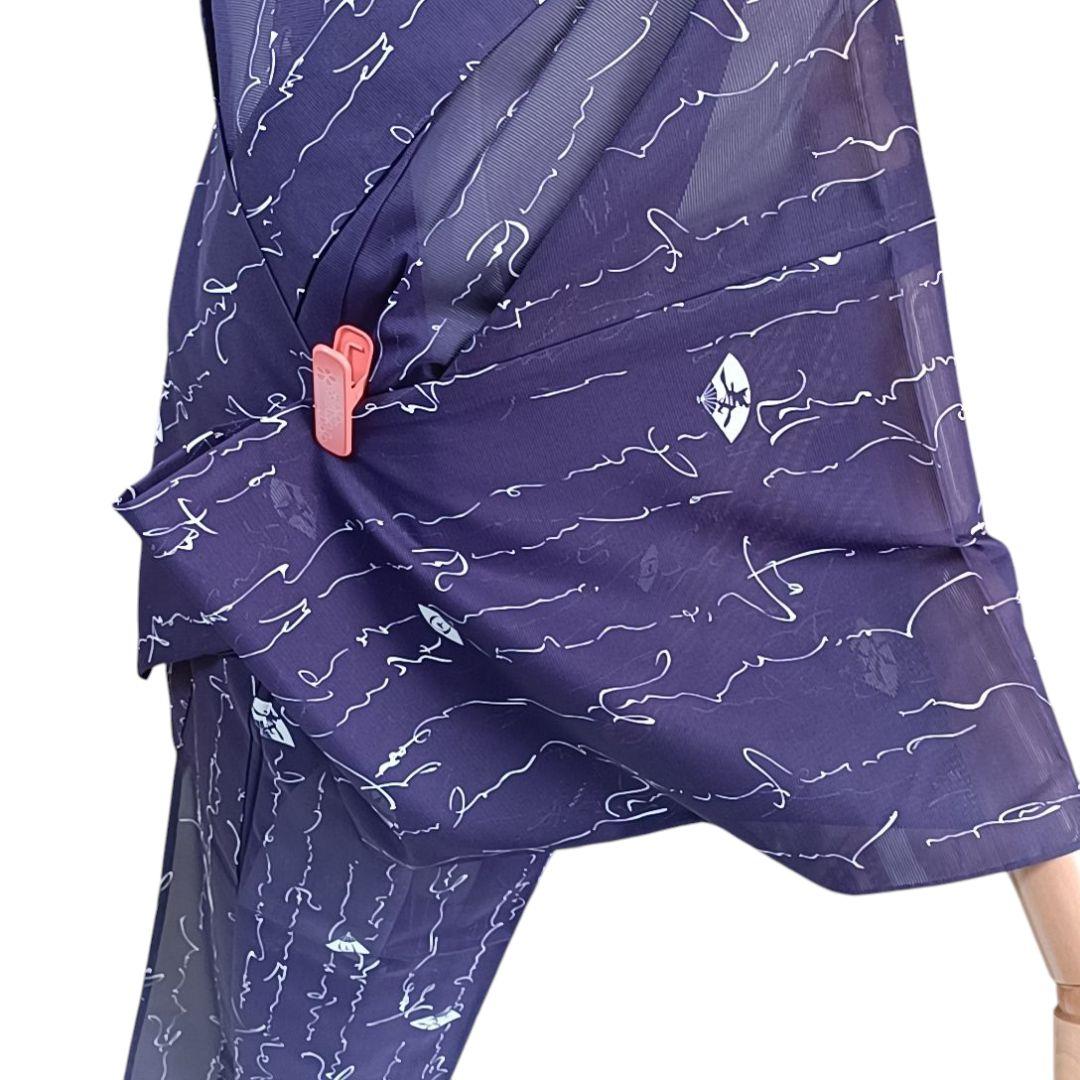 競売 LULU17 絽 メルカリ - 文字 紫 小紋 着物 洗える着物 着物・浴衣