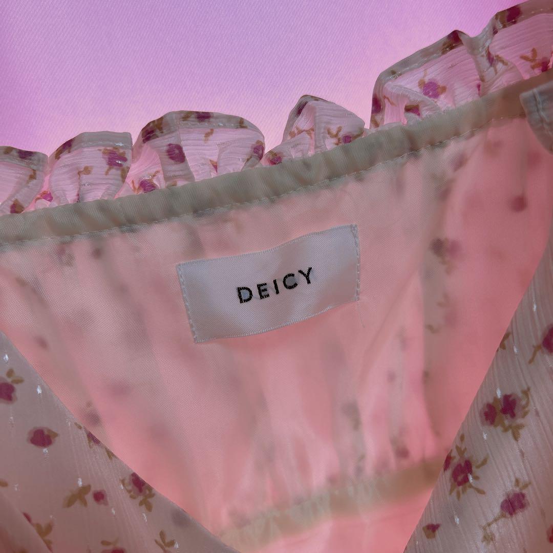 最高の DEICY ドビードットフラワーワンピース ロングワンピース