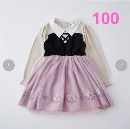100サイズ オーロラ姫　ブライアローズ　しまむら　リトシー　ワンピース