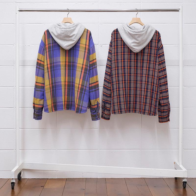 【HUECLOSET】★送料・関税込★hooded check shirt 定価¥40,700〉UNUSED hooded check shirt - メルカリ