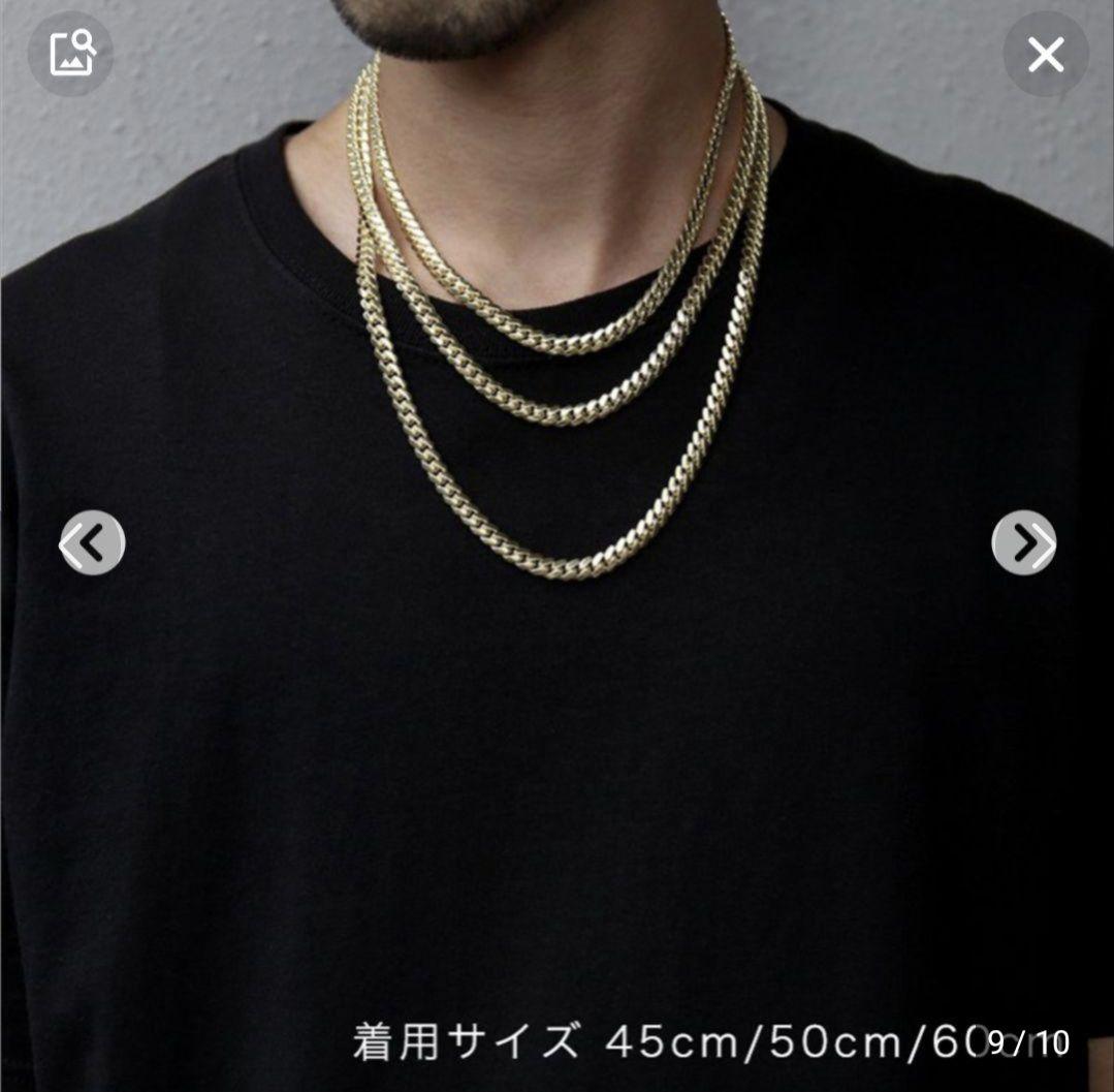 60cm】【50cm】【10mm】【18K刻印あり】【Miami Cuban】