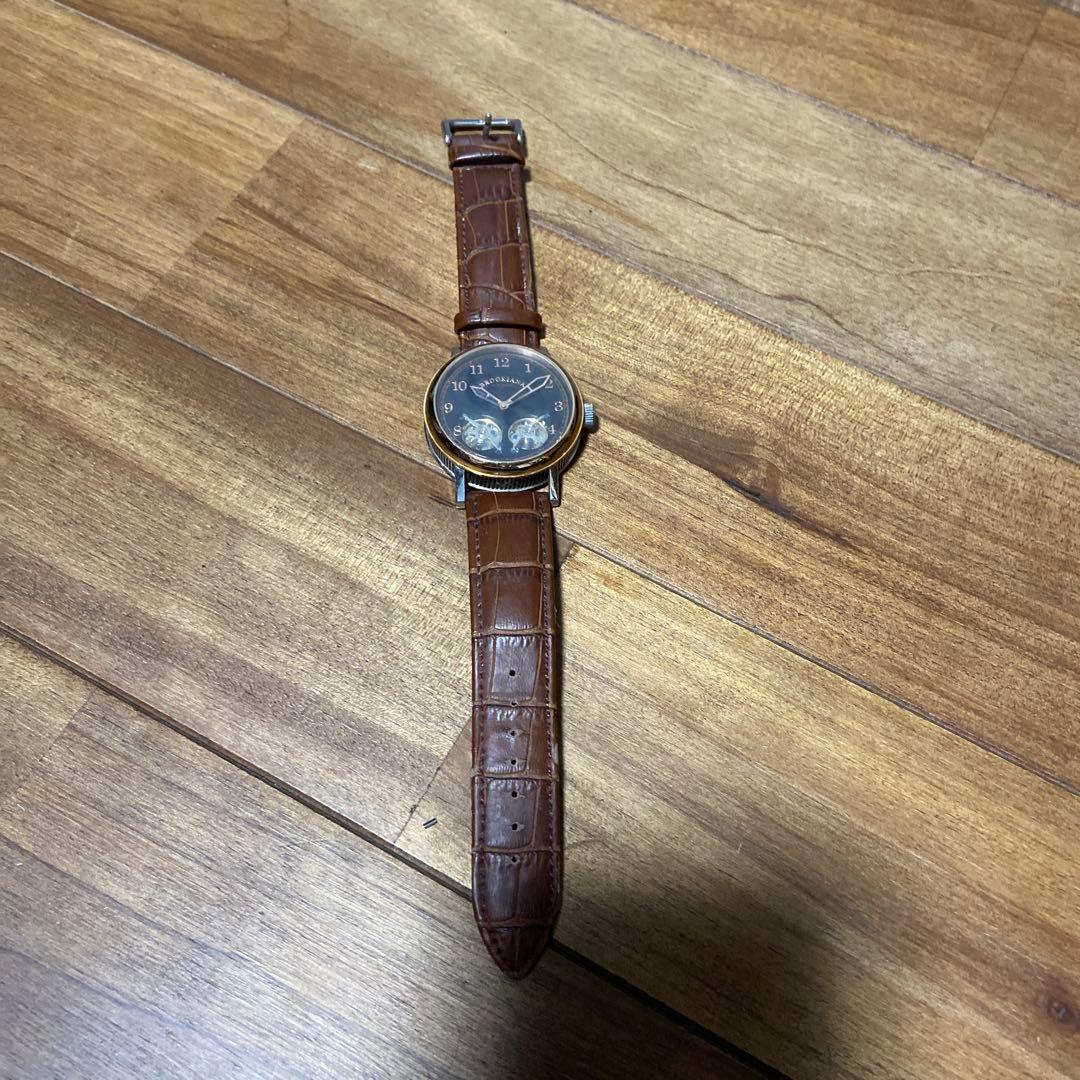 BROOKIANA オープンハート ブラウンレザー時計 動作 済