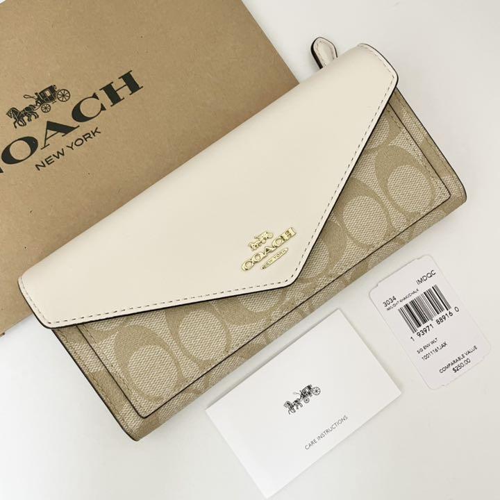 COACH コーチ 長財布 シグネチャー チョーク ホワイト 白色