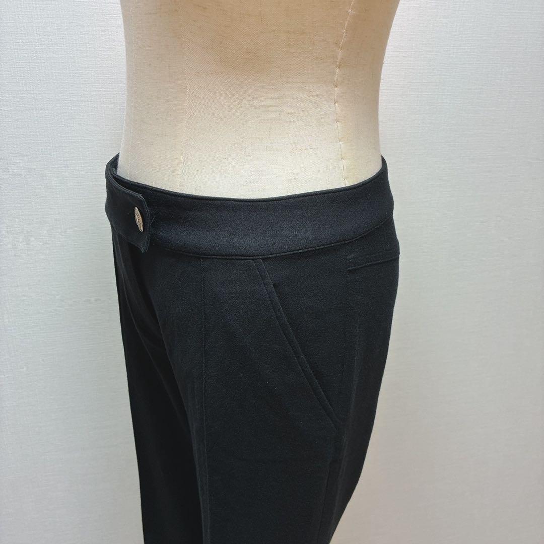 ジョンガリアーノ　フレアパンツ　刻印ボタン　ストレッチ　前後差　センタープレス
