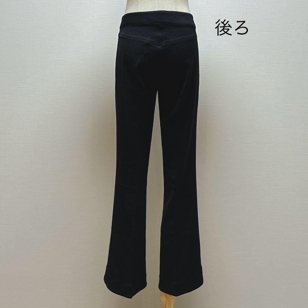 ジョンガリアーノ　フレアパンツ　刻印ボタン　ストレッチ　前後差　センタープレス
