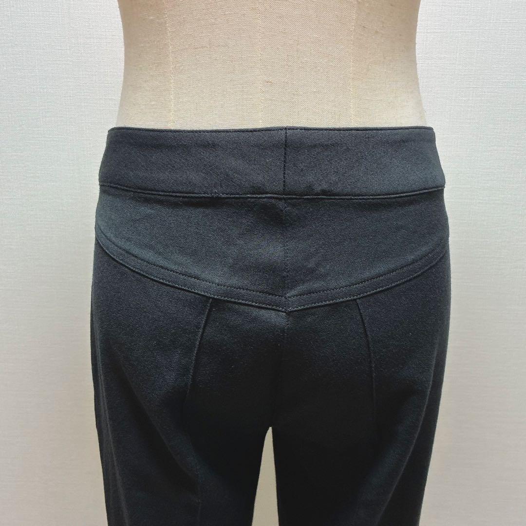 ジョンガリアーノ　フレアパンツ　刻印ボタン　ストレッチ　前後差　センタープレス