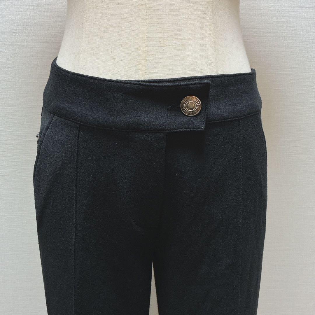 ジョンガリアーノ　フレアパンツ　刻印ボタン　ストレッチ　前後差　センタープレス