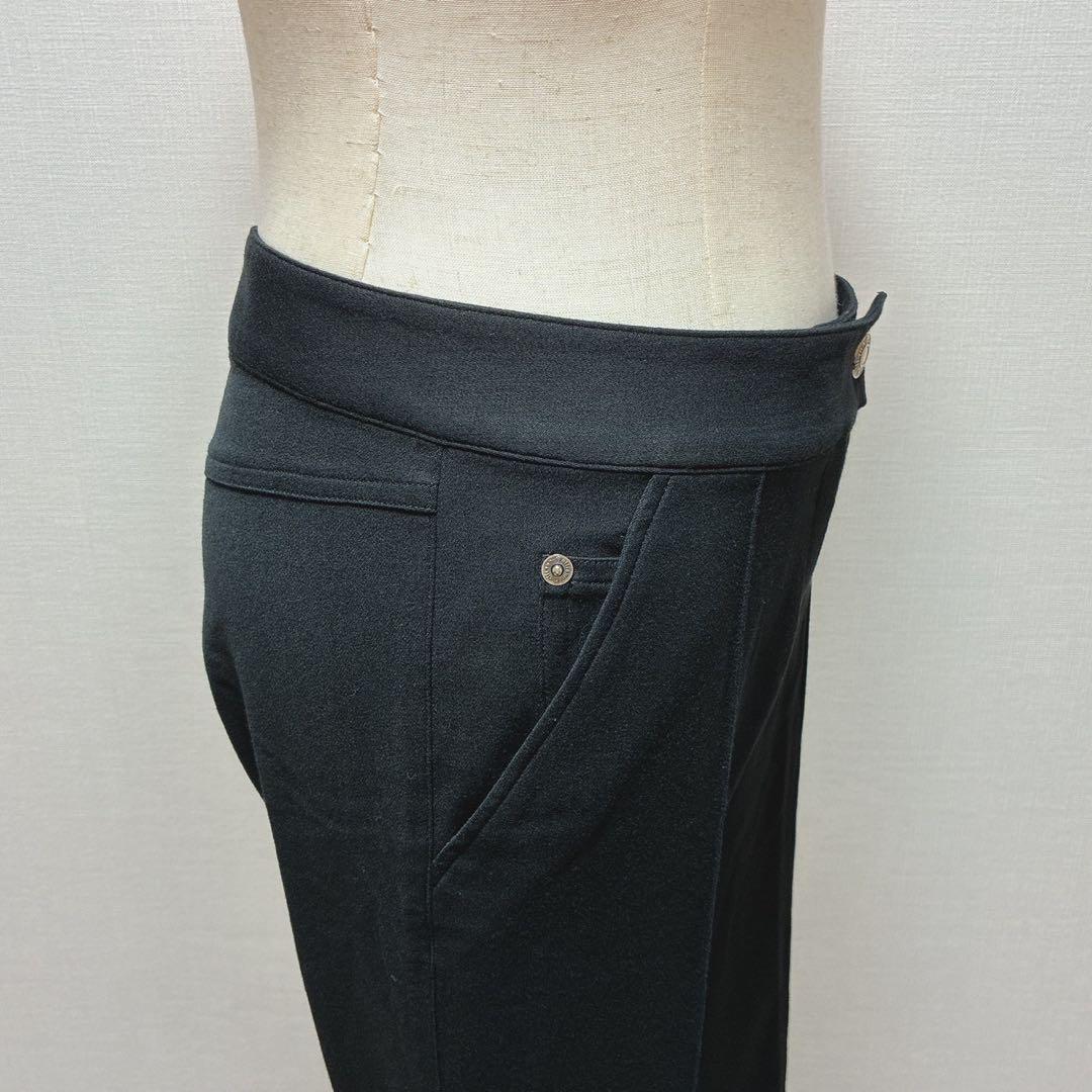 ジョンガリアーノ　フレアパンツ　刻印ボタン　ストレッチ　前後差　センタープレス