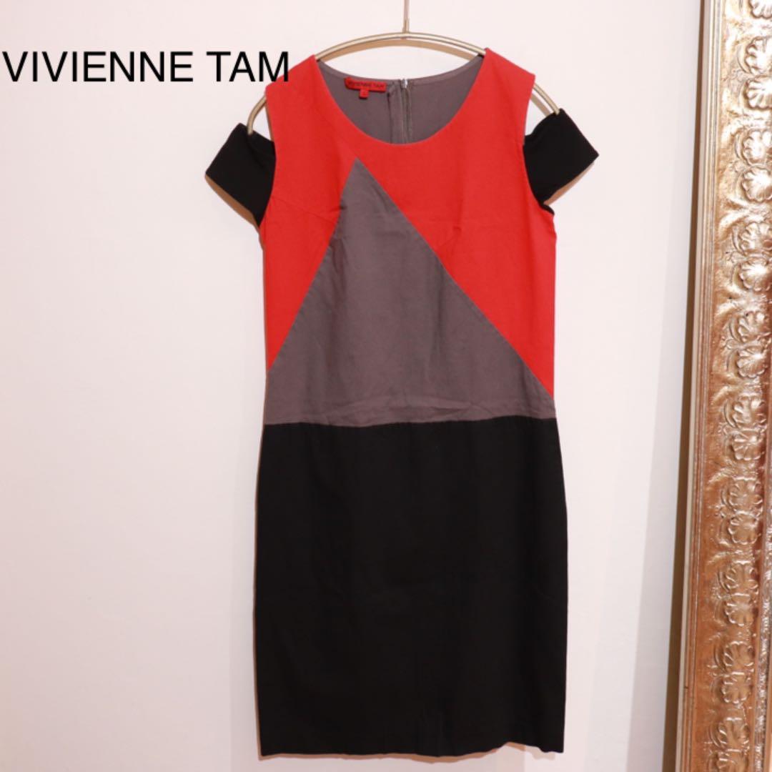 ヴィヴィアンタム フレアワンピース ドッキング パワーネット 黒 0*KB900-