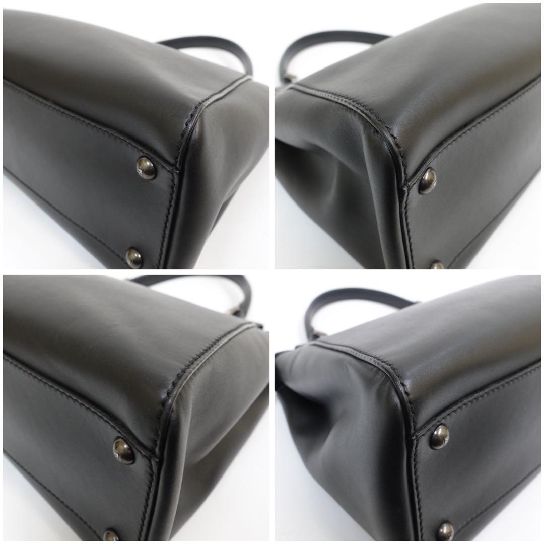 【美品】FENDI フェンディ ピーカブー レギュラー　ブラック 2way バッグ