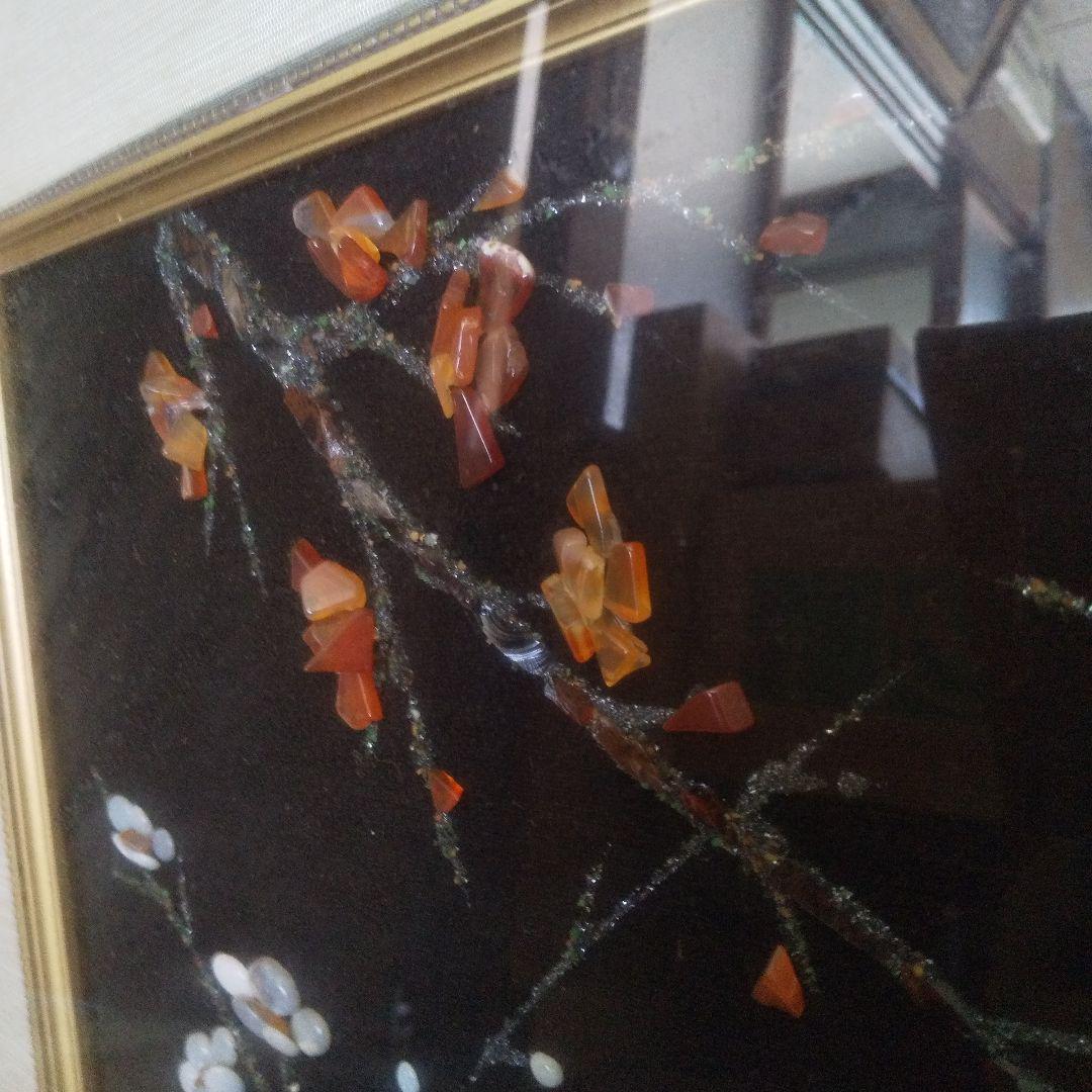 貴石画 宝石画 アート 鳥と花のデザイン - メルカリ