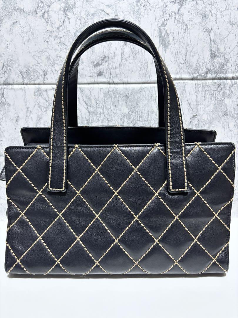 CHANEL カーフスキン ワイルドステッチ ハンドバッグ - バッグ人気