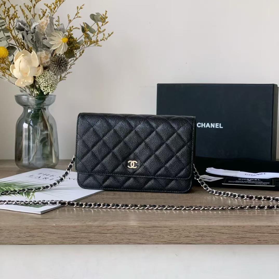 CHANEL チェーンウォレット　ブラック