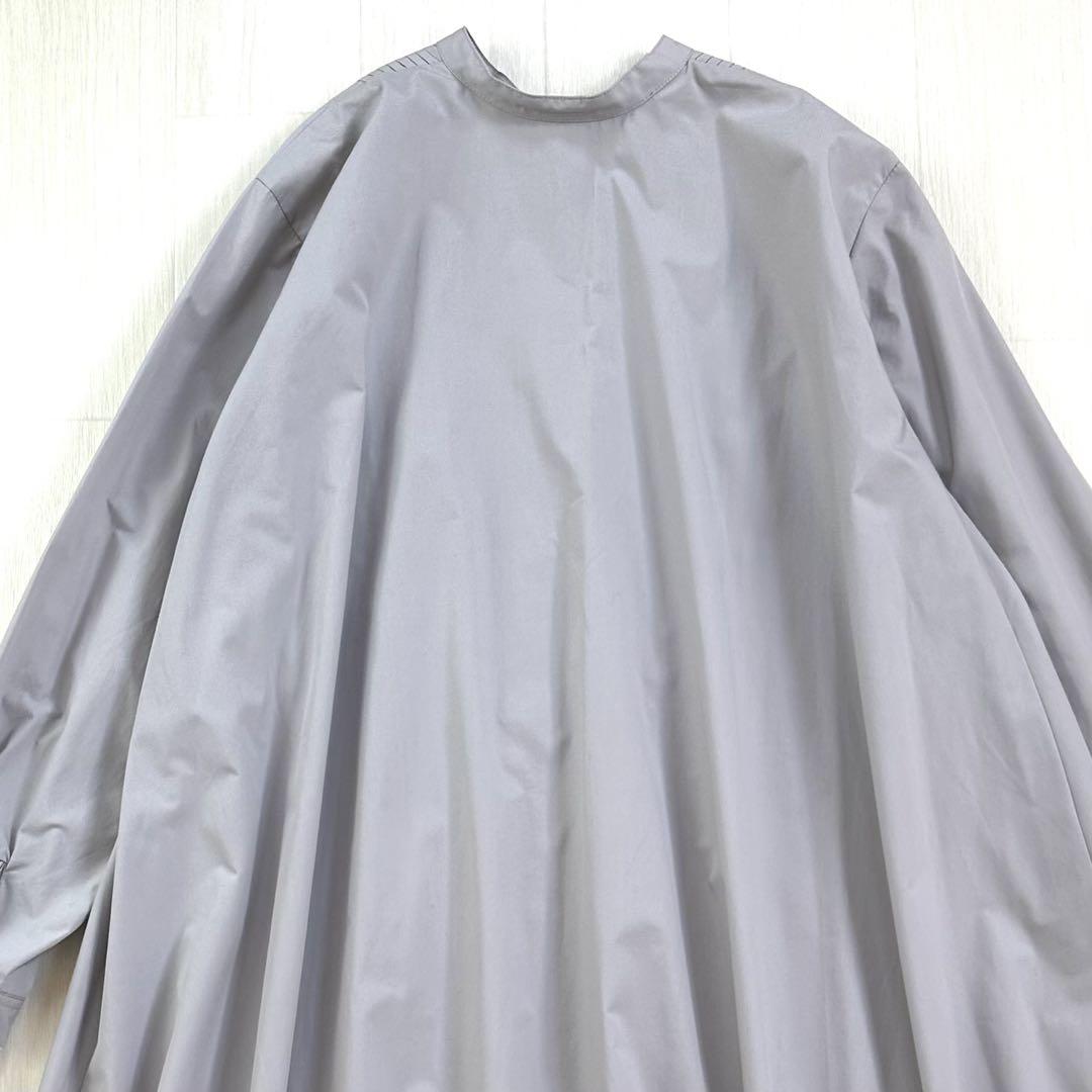 極美品 ミズイロインド ピンタック ロングシャツワンピース