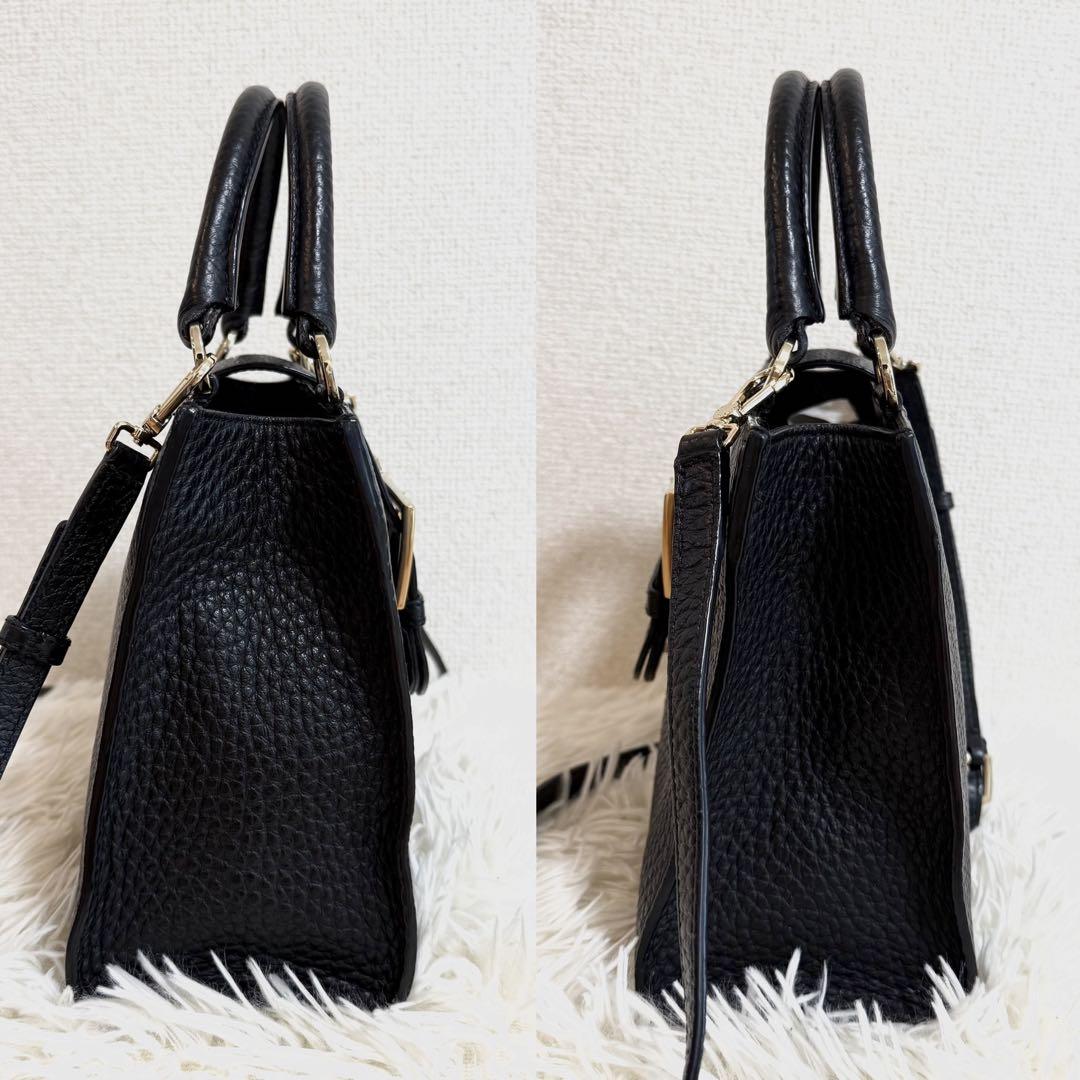 【極美品】FURLA フルラ　フロー　ハンドバッグ　2way ブラック