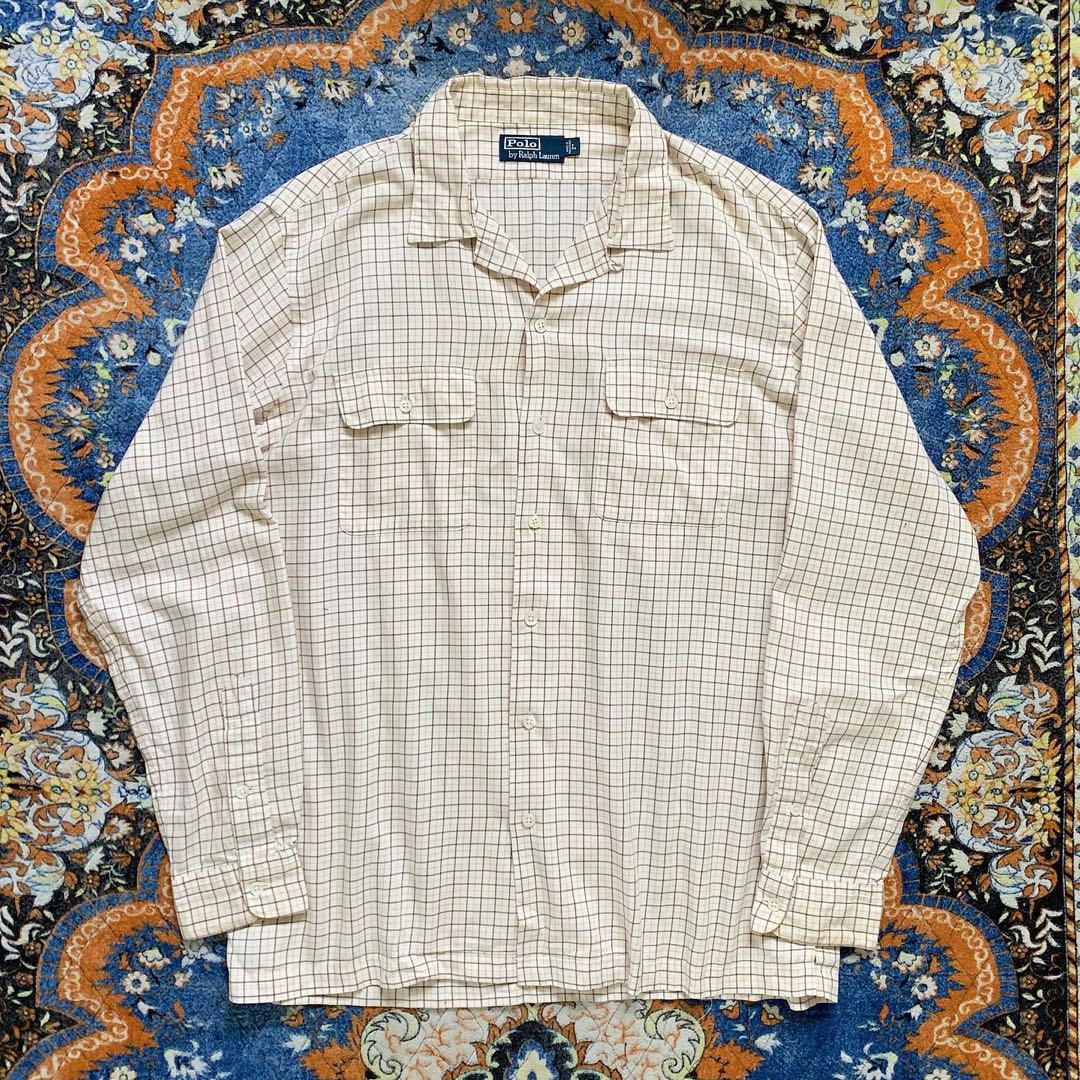 90s ポロラルフローレンRalph Lauren  オープンカラーシャツ