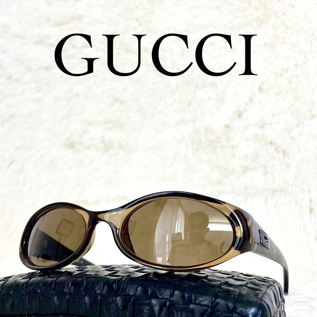 【美品】Gucci グッチ　サングラス 大きなフレーム ブラウン 極美品 GUCCI グッチ サングラス GG2457 ブラウンレンズ