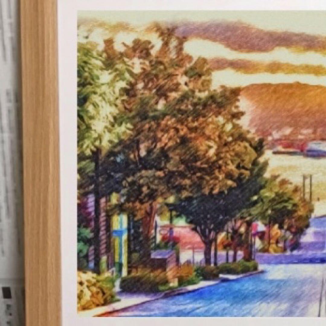 アニメ聖地巡礼絵画④額縁25㎝×34㎝　背景画　ラブライブ！