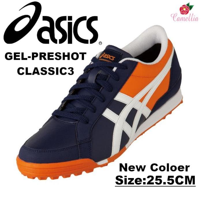 新品 アシックス ゲルプレショット ゴルフシューズ 25.5 PE/WH